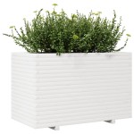 vidaXL Jardinieră de grădină, alb, 110x60x72 cm, lemn masiv de pin vidaXL Jardinieră de grădină, alb, 110x60x72 cm, lemn masiv de pin