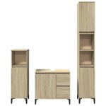 vidaXL Set mobilier de baie, 3 piese, stejar sonoma, lemn prelucrat vidaXL Set mobilier de baie, 3 piese, stejar sonoma, lemn prelucrat