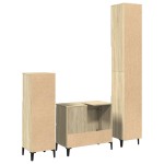 vidaXL Set mobilier de baie, 3 piese, stejar sonoma, lemn prelucrat vidaXL Set mobilier de baie, 3 piese, stejar sonoma, lemn prelucrat