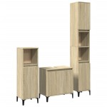 vidaXL Set mobilier de baie, 3 piese, stejar sonoma, lemn prelucrat vidaXL Set mobilier de baie, 3 piese, stejar sonoma, lemn prelucrat