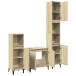 vidaXL Set mobilier de baie, 3 piese, stejar sonoma, lemn prelucrat vidaXL Set mobilier de baie, 3 piese, stejar sonoma, lemn prelucrat