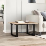 vidaXL Masă de cafea, cadru O, 60x60x40 cm, lemn masiv pin și Oţel