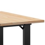 vidaXL Masă de cafea, cadru O, 60x60x40 cm, lemn masiv pin și Oţel