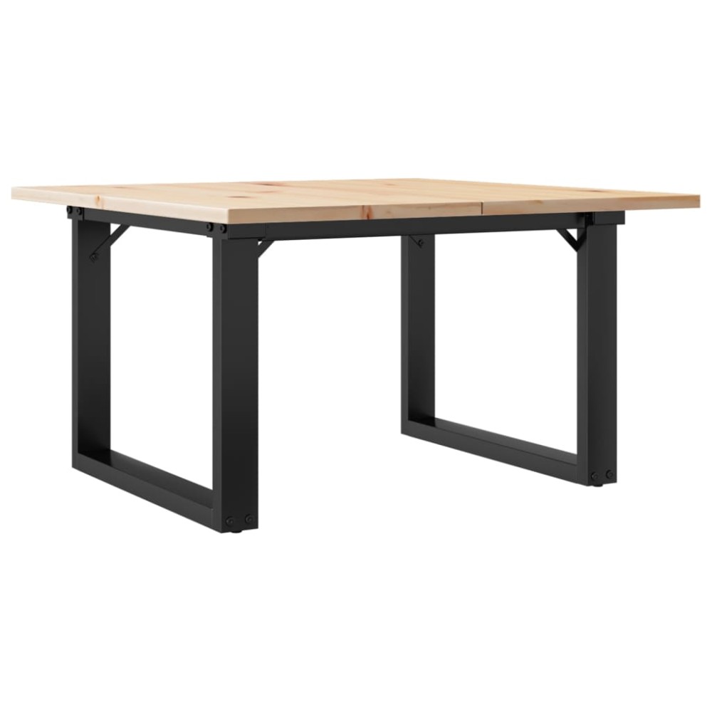 vidaXL Masă de cafea, cadru O, 70x70x40 cm, lemn masiv pin și Oţel