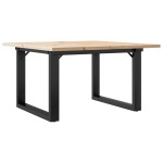 vidaXL Masă de cafea, cadru O, 70x70x40 cm, lemn masiv pin și Oţel
