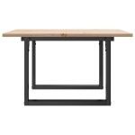 vidaXL Masă de cafea, cadru O, 70x70x40 cm, lemn masiv pin și Oţel