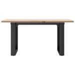 vidaXL Masă de cafea, cadru O, 80x50x40 cm, lemn masiv pin și Oţel