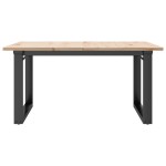 vidaXL Masă de cafea, cadru O, 80x80x45 cm, lemn masiv pin și Oţel