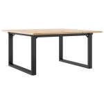 vidaXL Masă de cafea, cadru O, 80x80x45 cm, lemn masiv pin și Oţel