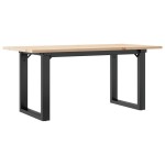 vidaXL Masă de cafea, cadru O, 90x40x45 cm, lemn masiv pin și Oţel