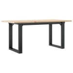 vidaXL Masă de cafea, cadru O, 90x40x45 cm, lemn masiv pin și Oţel