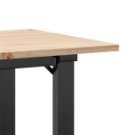 vidaXL Masă de cafea, cadru O, 90x40x45 cm, lemn masiv pin și Oţel