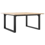 vidaXL Masă de cafea, cadru O, 90x90x45 cm, lemn masiv pin și Oţel
