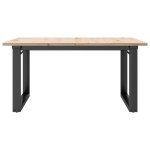 vidaXL Masă de cafea, cadru O, 90x90x45 cm, lemn masiv pin și Oţel