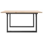 vidaXL Masă de cafea, cadru O, 90x90x45 cm, lemn masiv pin și Oţel
