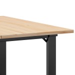 vidaXL Masă de cafea, cadru O, 90x90x45 cm, lemn masiv pin și Oţel