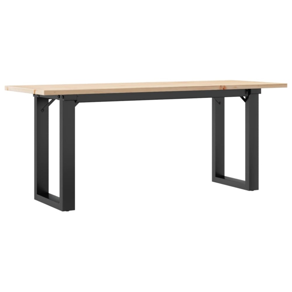 vidaXL Masă de cafea, cadru O, 110x40x45 cm, lemn masiv pin și Oţel