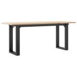 vidaXL Masă de cafea, cadru O, 110x40x45 cm, lemn masiv pin și Oţel
