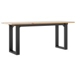 vidaXL Masă de cafea, cadru O, 110x40x45 cm, lemn masiv pin și Oţel