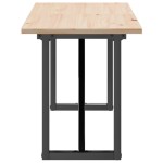 vidaXL Masă de cafea, cadru O, 160x40x45 cm, lemn masiv pin și Oţel vidaXL Masă de cafea, cadru O, 160x40x45 cm, lemn masiv pin și Oţel