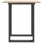vidaXL Masă de bucătărie, cadru O, 60x60x75 cm lemn masiv pin și Oţel
