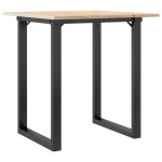 vidaXL Masă de bucătărie, cadru O, 60x60x75 cm lemn masiv pin și Oţel