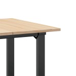 vidaXL Masă de bucătărie, cadru O, 60x60x75 cm lemn masiv pin și Oţel