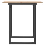 vidaXL Masă de bucătărie, cadru O, 70x70x75 cm lemn masiv pin și Oţel