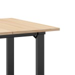 vidaXL Masă de bucătărie, cadru O, 70x70x75 cm lemn masiv pin și Oţel