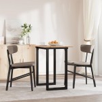 vidaXL Masă de bucătărie, cadru O, 80x50x75 cm lemn masiv pin și Oţel