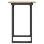 vidaXL Masă de bucătărie, cadru O, 80x50x75 cm lemn masiv pin și Oţel