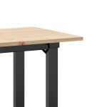 vidaXL Masă de bucătărie, cadru O, 80x50x75 cm lemn masiv pin și Oţel