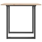 vidaXL Masă de bucătărie, cadru O, 80x80x75 cm lemn masiv pin și Oţel