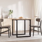 vidaXL Masă de bucătărie, cadru O, 90x90x75 cm lemn masiv pin și Oţel