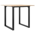 vidaXL Masă de bucătărie, cadru O, 90x90x75 cm lemn masiv pin și Oţel
