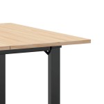 vidaXL Masă de bucătărie, cadru O, 90x90x75 cm lemn masiv pin și Oţel