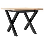 vidaXL Masă de cafea, cadru X, 40x40x35 cm, lemn masiv pin și Oţel