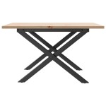 vidaXL Masă de cafea, cadru X, 60x60x40 cm, lemn masiv pin și Oţel vidaXL Masă de cafea, cadru X, 60x60x40 cm, lemn masiv pin și Oţel