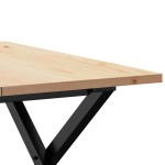 vidaXL Masă de cafea, cadru X, 60x60x40 cm, lemn masiv pin și Oţel vidaXL Masă de cafea, cadru X, 60x60x40 cm, lemn masiv pin și Oţel