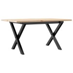 vidaXL Masă de cafea, cadru X, 80x50x40 cm, lemn masiv pin și Oţel