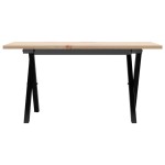 vidaXL Masă de cafea, cadru X, 80x50x40 cm, lemn masiv pin și Oţel