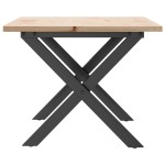 vidaXL Masă de cafea, cadru X, 80x50x40 cm, lemn masiv pin și Oţel