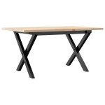 vidaXL Masă de cafea, cadru X, 80x50x40 cm, lemn masiv pin și Oţel