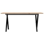 vidaXL Masă de cafea, cadru X, 90x40x45 cm, lemn masiv pin și Oţel