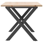vidaXL Masă de cafea, cadru X, 90x40x45 cm, lemn masiv pin și Oţel