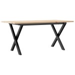 vidaXL Masă de cafea, cadru X, 100x50x45 cm, lemn masiv pin și Oţel