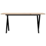 vidaXL Masă de cafea, cadru X, 100x50x45 cm, lemn masiv pin și Oţel