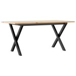 vidaXL Masă de cafea, cadru X, 100x50x45 cm, lemn masiv pin și Oţel