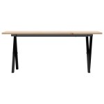 vidaXL Masă de cafea, cadru X, 110x40x45 cm, lemn masiv pin și Oţel vidaXL Masă de cafea, cadru X, 110x40x45 cm, lemn masiv pin și Oţel