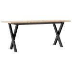vidaXL Masă de cafea, cadru X, 110x40x45 cm, lemn masiv pin și Oţel vidaXL Masă de cafea, cadru X, 110x40x45 cm, lemn masiv pin și Oţel